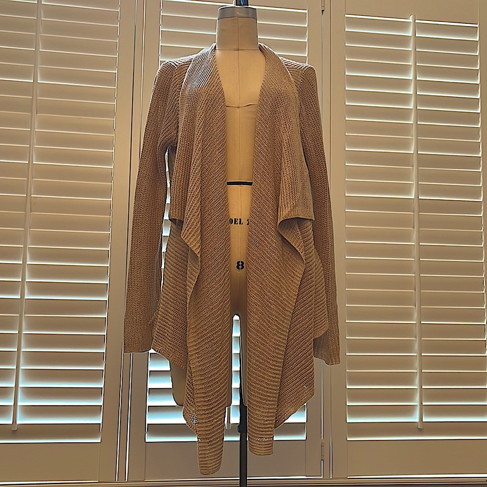 Eileen Fisher Long Sleeve Sweater cream 100% Linen